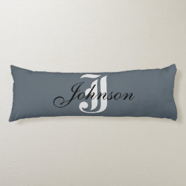 Gepersonaliseerd grijs wit elegant monogram lichaamskussen