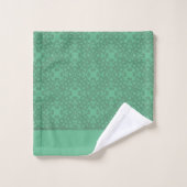 Gepersonaliseerd grijsgroen patroon bad handdoek (Wasdoekje)