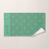 Gepersonaliseerd grijsgroen patroon bad handdoek (Handdoek)