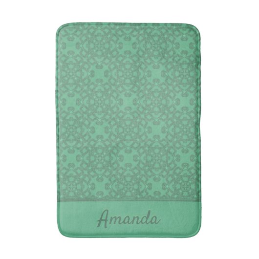 Gepersonaliseerd grijsgroen patroon badmat (Voorkant Verticaal)