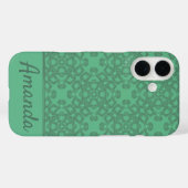 Gepersonaliseerd grijsgroen patroon Case-Mate iPhone case (Achterkant (horizontaal))