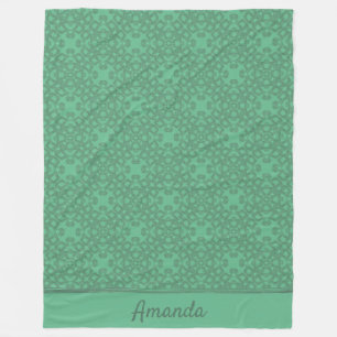 Gepersonaliseerd grijsgroen patroon fleece deken