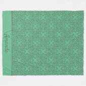 Gepersonaliseerd grijsgroen patroon fleece deken (Voorkant (Horizontaal))