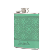 Gepersonaliseerd grijsgroen patroon heupfles (Links)