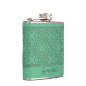 Gepersonaliseerd grijsgroen patroon heupfles (Rechts)