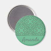 Gepersonaliseerd grijsgroen patroon magneet (Voorkant / Achterkant)