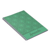 Gepersonaliseerd grijsgroen patroon notitieboek (Rechterzijde)