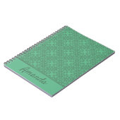 Gepersonaliseerd grijsgroen patroon notitieboek (Linkerzijde)