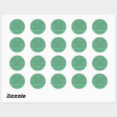 Gepersonaliseerd grijsgroen patroon ronde sticker (Vel)