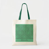 Gepersonaliseerd grijsgroen patroon tote bag (Voorkant)
