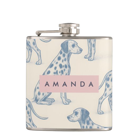 Gepersonaliseerd Grilleg Charmant Dalmatiër Patroo Heupfles (Voorkant)