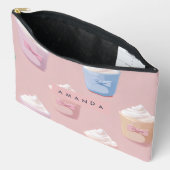 Gepersonaliseerd grillig pastel cupcake patroon etui (Open)