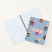Gepersonaliseerd grillig pastel cupcakes patroon notitieboek (Binnen)