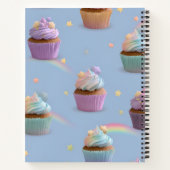 Gepersonaliseerd grillig pastel cupcakes patroon notitieboek (Achterkant)