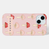 Gepersonaliseerd grillig rood roze paddenstoelenpa Case-Mate iPhone case (Achterkant (horizontaal))