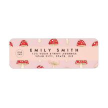 Gepersonaliseerd grillig rood roze paddenstoelenpa