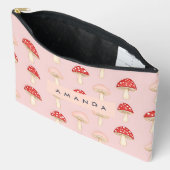 Gepersonaliseerd grillig rood roze paddenstoelenpa etui (Open)