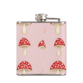 Gepersonaliseerd grillig rood roze paddenstoelenpa heupfles (Achterkant)