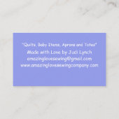 Gepersonaliseerd grillige bloemnaaimachine visitekaartje (Achterkant)