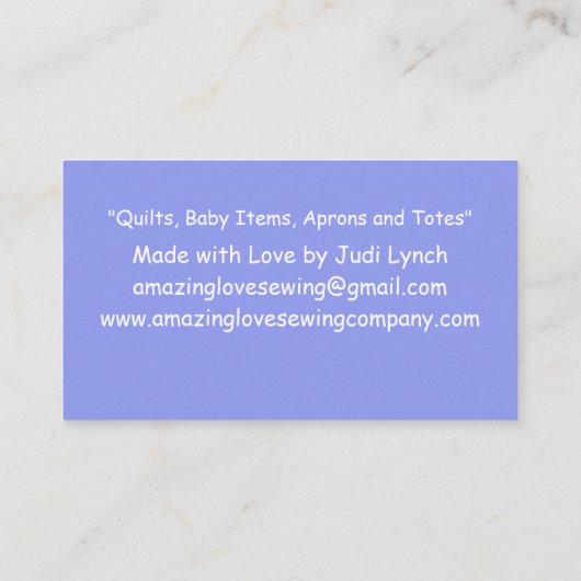 Gepersonaliseerd grillige bloemnaaimachine visitekaartje (Achterkant)