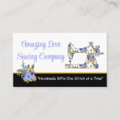 Gepersonaliseerd grillige bloemnaaimachine visitekaartje (Voorkant)