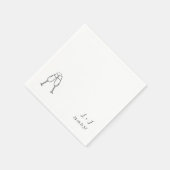 Gepersonaliseerd grillige wijnglazen Initialen bru Servet (Hoek)