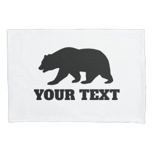 Gepersonaliseerd grizzly beer silhouette hoesje kussensloop