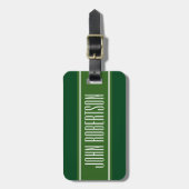 Gepersonaliseerd groen bagagelabel | elegante stij (Voorkant verticaal)