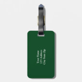 Gepersonaliseerd groen bagagelabel | elegante stij (Achterkant verticaal)