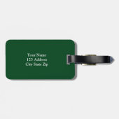 Gepersonaliseerd groen bagagelabel | elegante stij (Achterkant horizontaal)