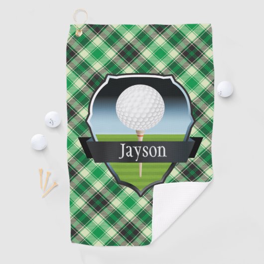 Gepersonaliseerd groen betaald golfhanddoek (Insitu)