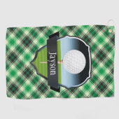 Gepersonaliseerd groen betaald golfhanddoek (Horizontaal)