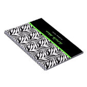 Gepersonaliseerd: Groen bijgesneden: Zebra Print N Notitieboek (Rechterzijde)