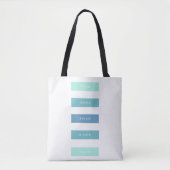 Gepersonaliseerd Groen Blauw Vijf woorden Aangepas Tote Bag (Voorkant)