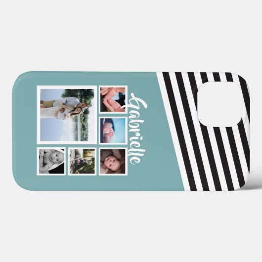 Gepersonaliseerd groen Blauwgroen tapepatroon zwar Case-Mate iPhone Case (Achterkant (horizontaal))