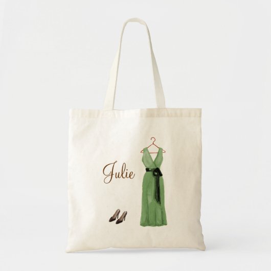 Gepersonaliseerd Groen Bridesmaid Tas (Voorkant)