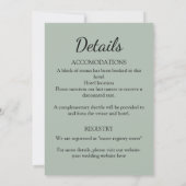 GEPERSONALISEERD GROEN BRUILOFT BEWAAR DE DATA KAART (Achterkant)