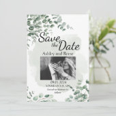 GEPERSONALISEERD GROEN BRUILOFT BEWAAR DE DATA KAART (Staand voorkant)