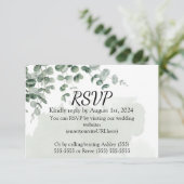 GEPERSONALISEERD GROEN BRUILOFT RSVP KAARTJE (Staand voorkant)