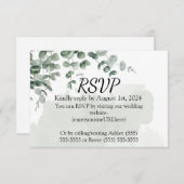 GEPERSONALISEERD GROEN BRUILOFT RSVP KAARTJE (Voorkant / Achterkant)