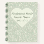 Gepersonaliseerd Groen Cream Boho Keepomwille Reci Notitieboek (Voorkant)