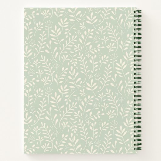 Gepersonaliseerd Groen Cream Boho Keepomwille Reci Notitieboek (Achterkant)
