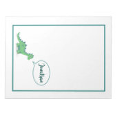 Gepersonaliseerd groen dinosaurus kinder notitiebl notitieblok (Voorkant)