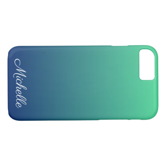 Gepersonaliseerd groen en blauw ombre Case-Mate iPhone case (Achterkant (Horizontaal))
