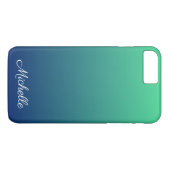 Gepersonaliseerd groen en blauw ombre Case-Mate iPhone case (Achterkant (Horizontaal))
