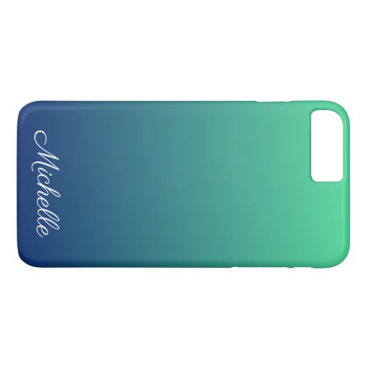 Gepersonaliseerd groen en blauw ombre Case-Mate iPhone case (Achterkant (Horizontaal))
