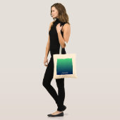 Gepersonaliseerd groen en blauw ombre tote bag (Voorkant (model))