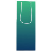 Gepersonaliseerd groen en blauw ombre wijn cadeautas (Voorkant)