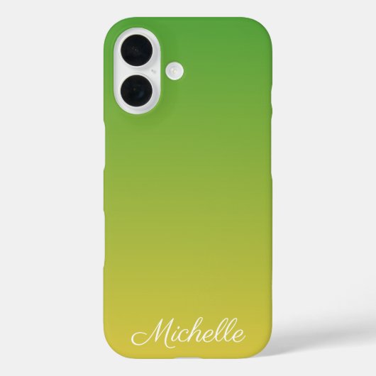 Gepersonaliseerd groen en geel ombre Case-Mate iPhone case (Achterkant)