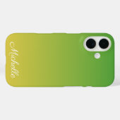 Gepersonaliseerd groen en geel ombre Case-Mate iPhone case (Achterkant (horizontaal))